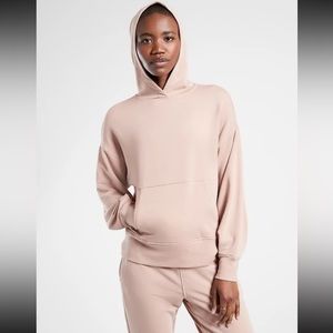 Athleta Dusty Pale Pink Fleece Lined Balance Athletic Hoodie with Pocket Medium
